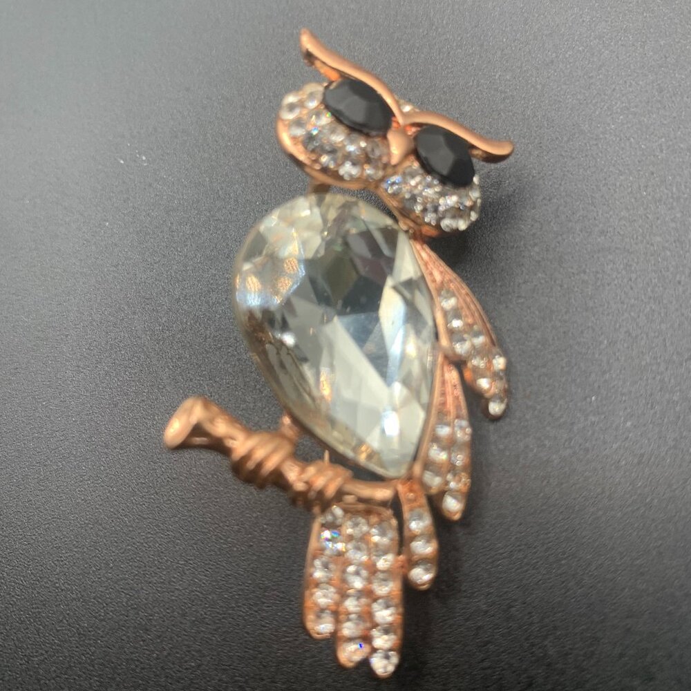 Older Rhinestone Fashion Rose Gold Brooch SELLING AS IS